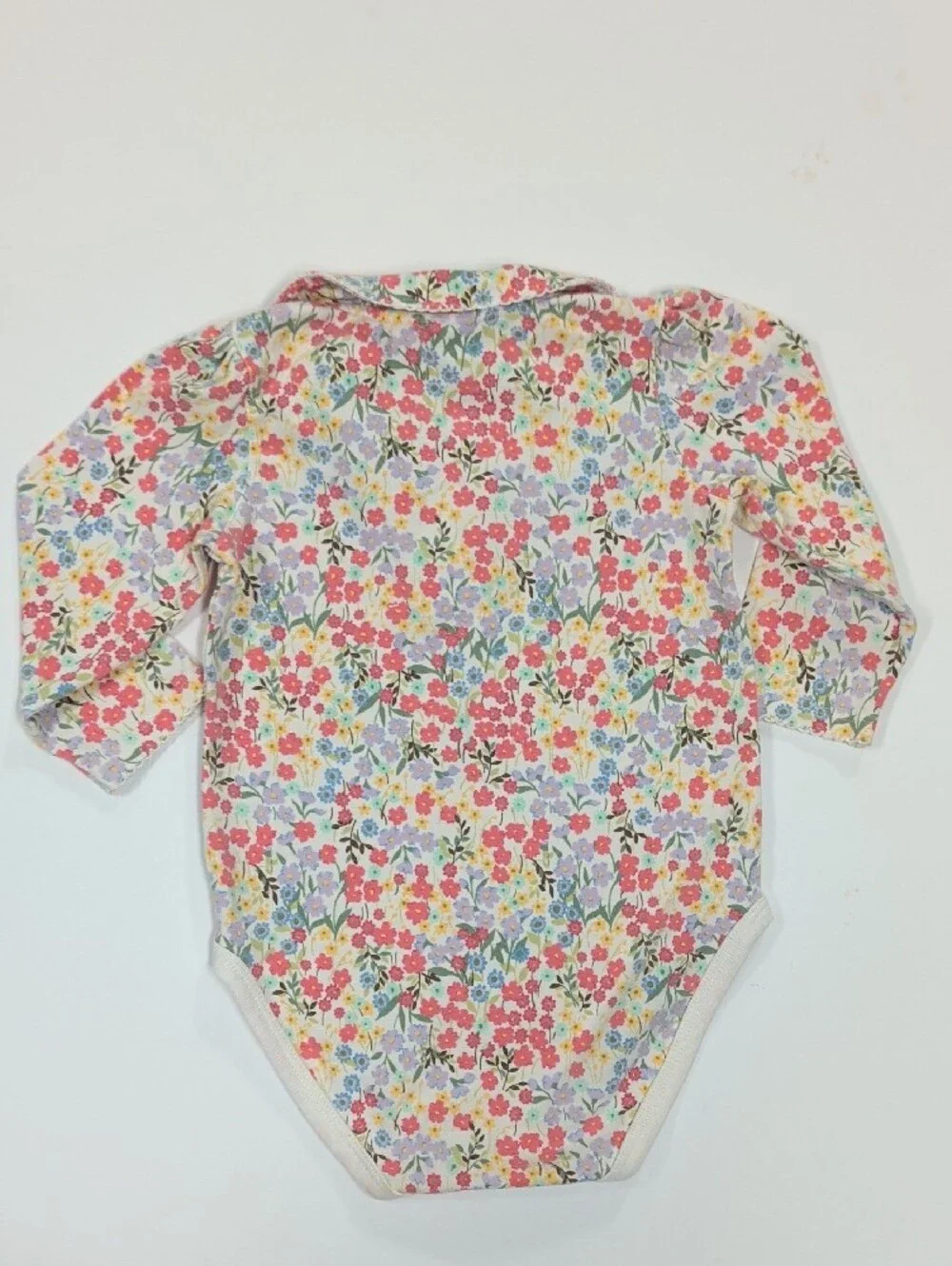 OshKosh B'Gosh Floral Long-Sleeve Baby One-Piece - Pink Multi 12 Mos